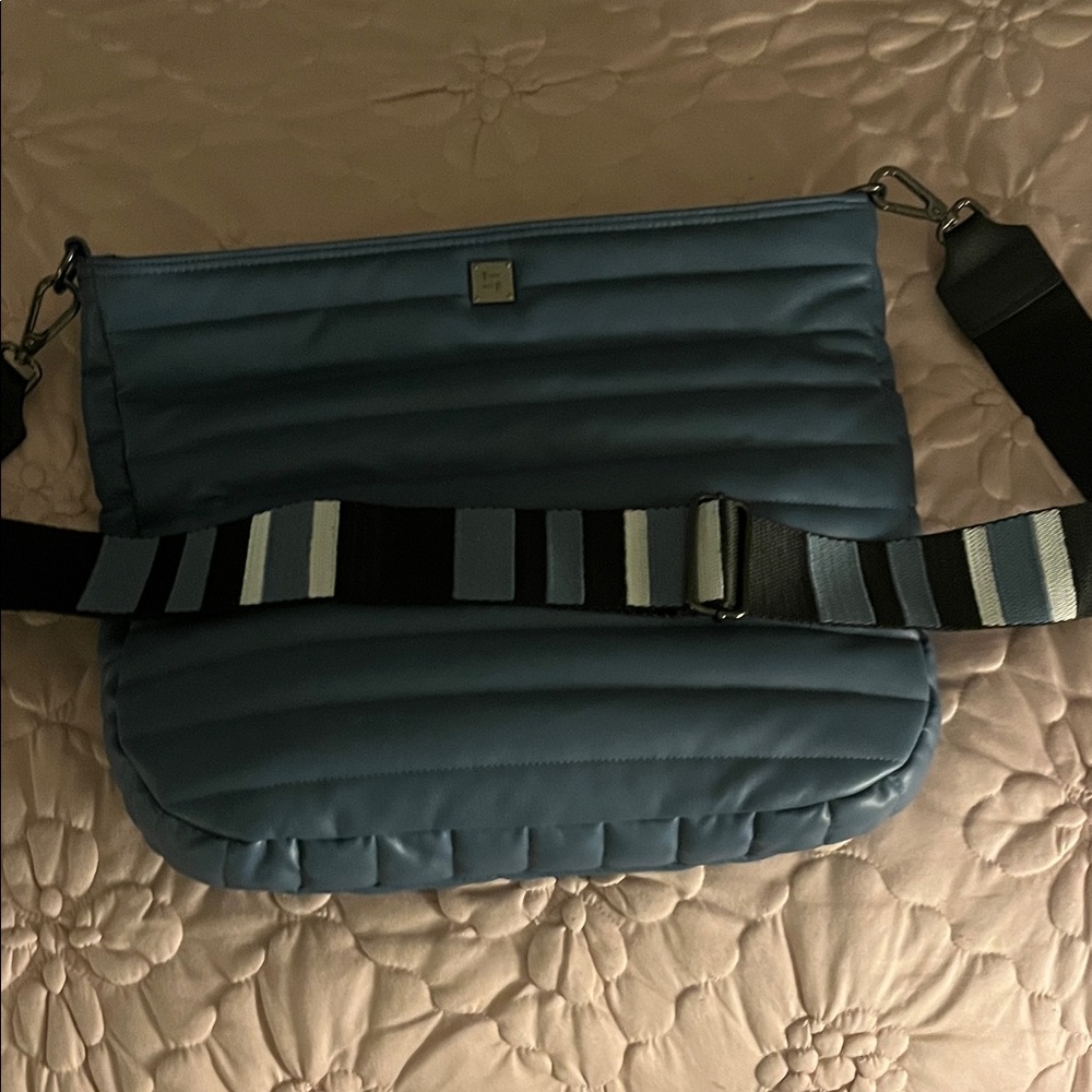 THINK ROYLN Quilted Blue Messenger Bag